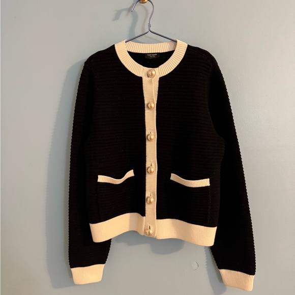 Sweaters - Gorgeous kate spade black and cream cardigan sweater size US S